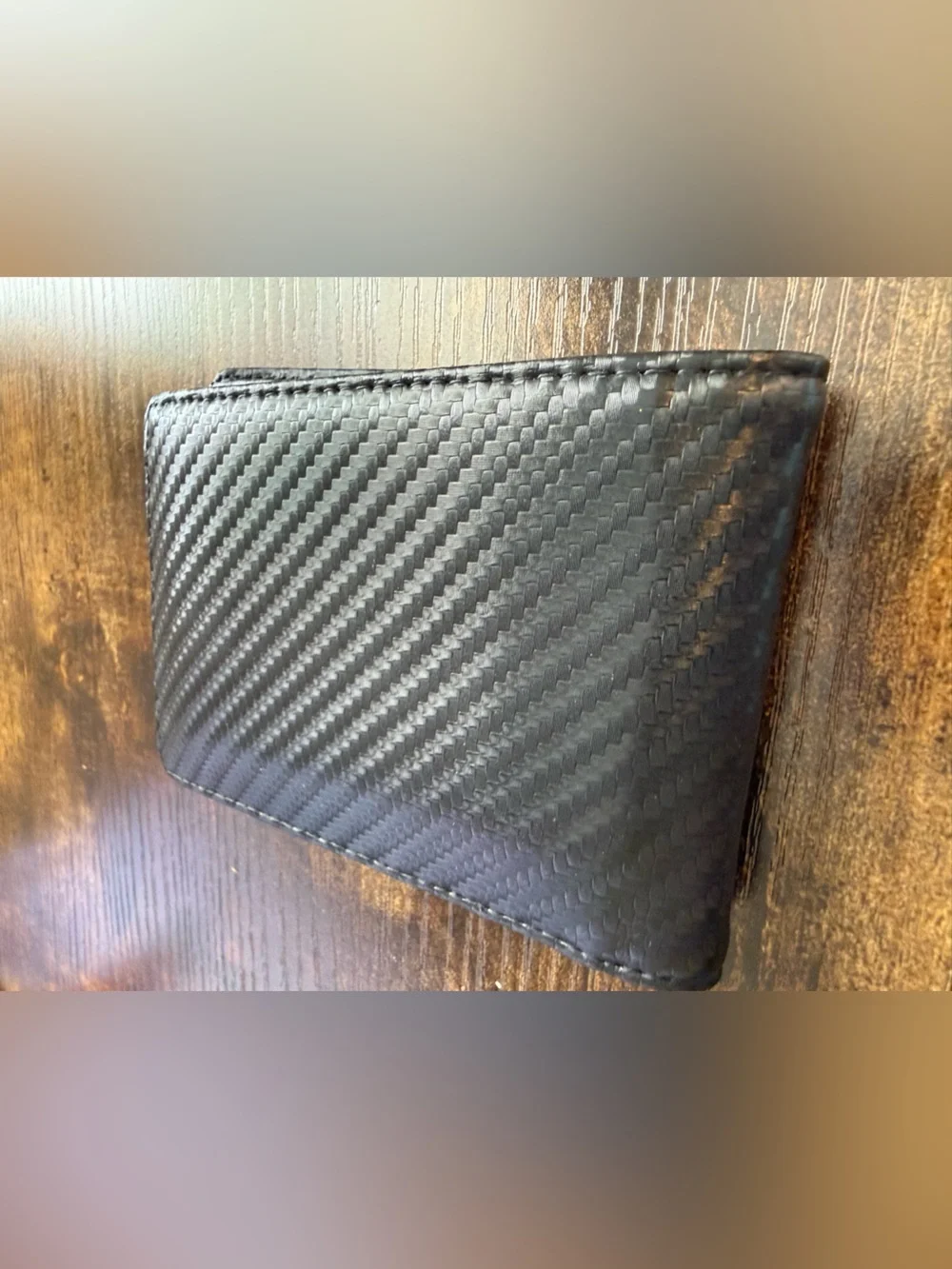 Runbox Slim RFID Blocking Men’s Wallet Gray Black Carbon Fiber NEW